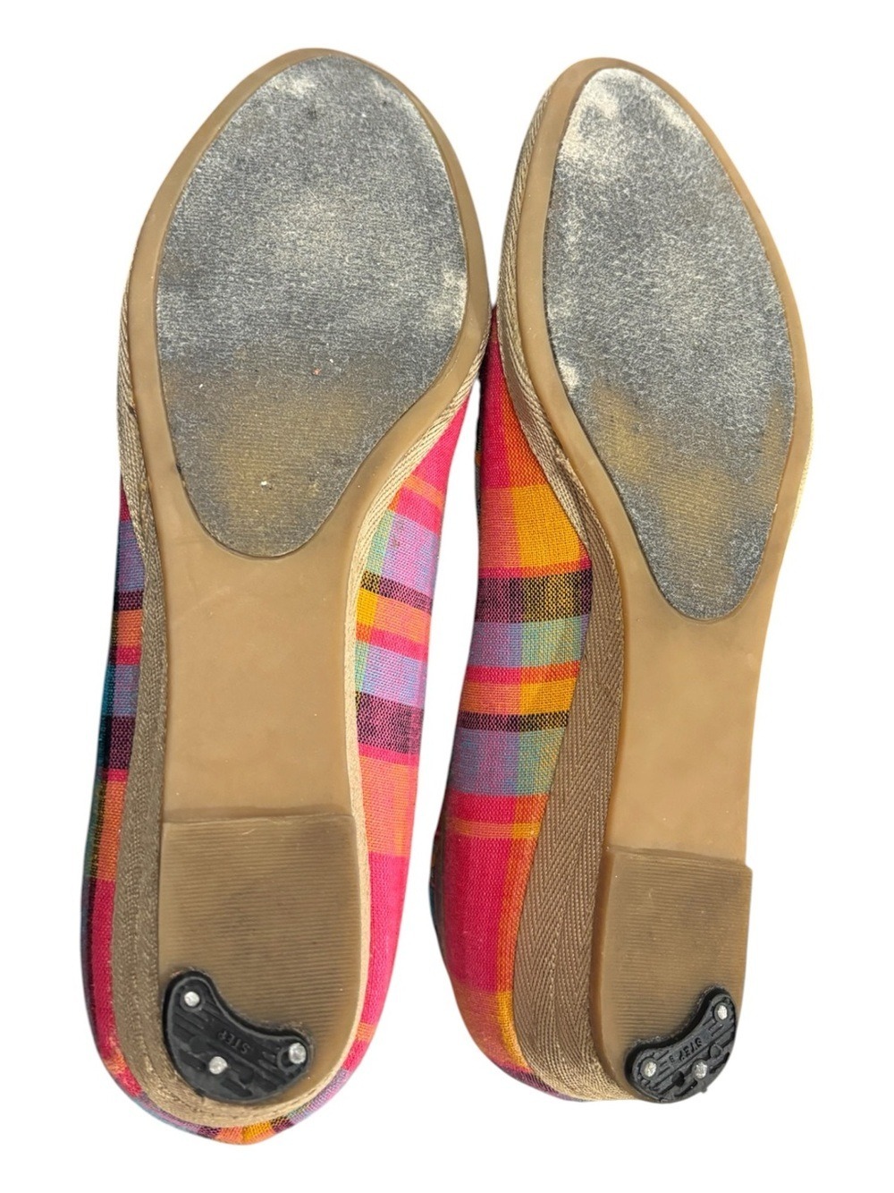 VTG MERONA BRIGHT MADRES PLAID CANVAS ESPADRILLES FLATS COTTAGECORE SZ 11 - Picture 7 of 7
